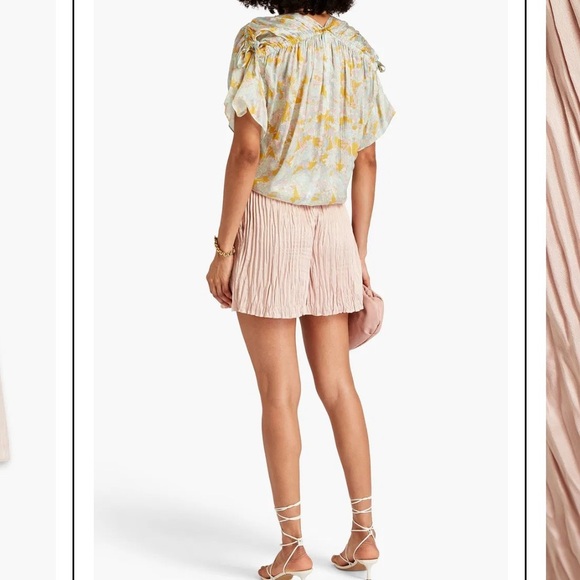 Vince pale pink crinkle pleats shorts sz XS - Picture 12 of 14